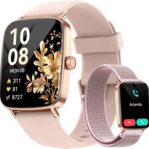 Smart Watch for Women, 1.85" HD Smartwatch (Answer/Make Calls), 2 Bands